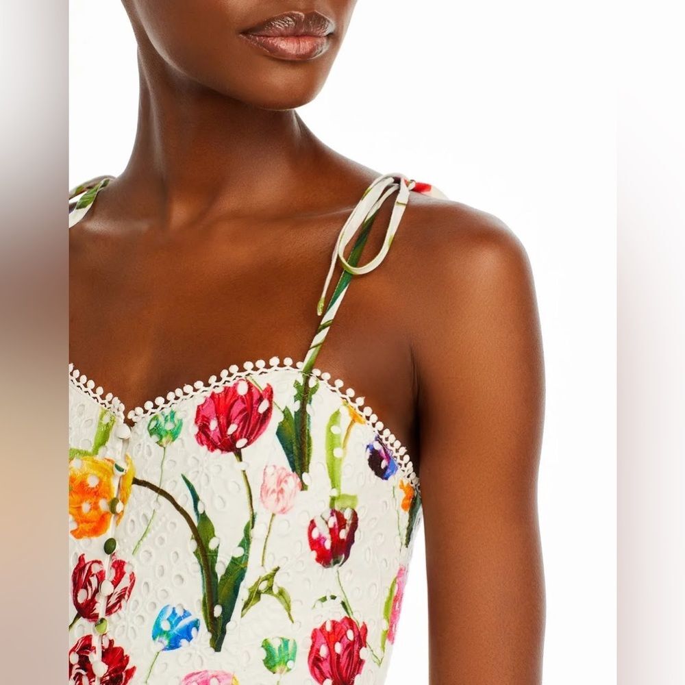 Alice + Olivia Rosette Floral Print Cotton Mini Dress, NWT, Size XS - Picture 11 of 16